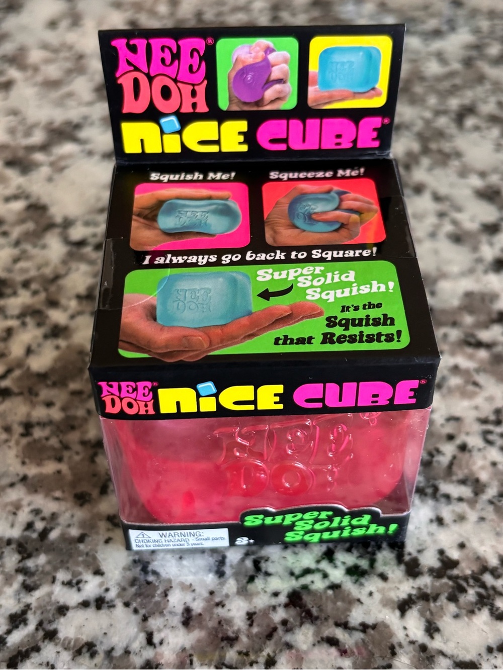 Nee Doh Nice Cube Kids Squish Toy - Pink